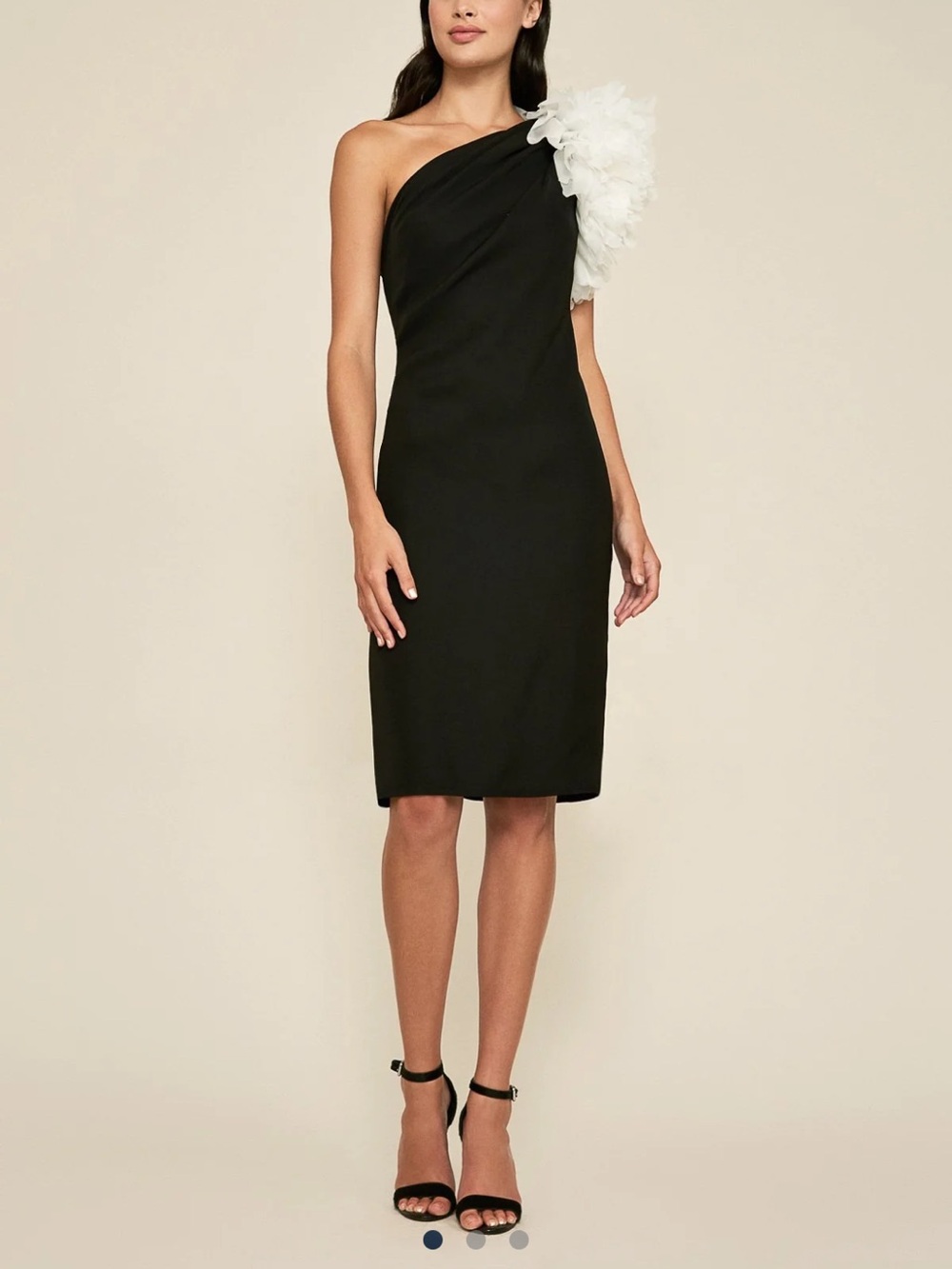 Tadashi Shoji One Shoulder Crepe Cocktail Dress - Picture 2 of 4